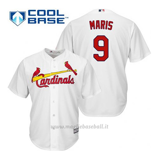 Maglia Baseball Uomo St. Louis Cardinals Roger Maris 9 Bianco 1ªCool Base